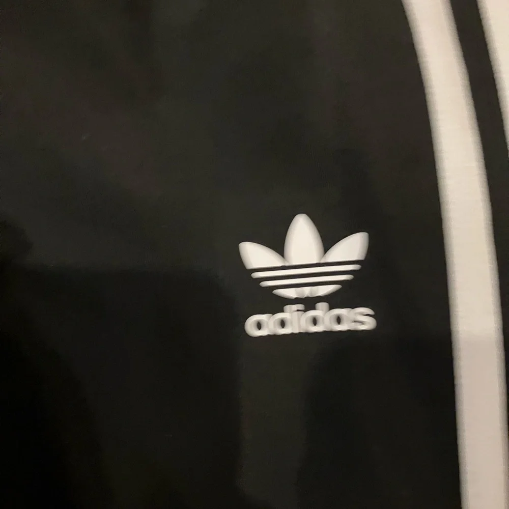 adidas Black Flared Joggers with White Side Stripes - Picture 4 of 7